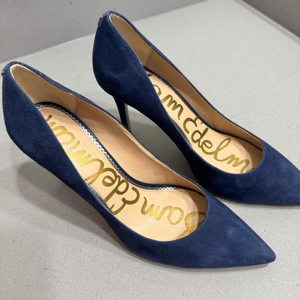 Sam Edelman Margie Pumps Baltic Navy Suede 7.5 - Picture 5 of 10